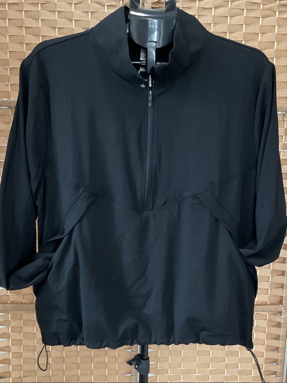 Women's Black Travel Half-Zip Pullover Jacket